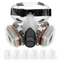 Respirator Mask Half Facepiece Dust Face Cover with Safety Glasses Professional Breathing Protection Face Cover for Painting Gas Dust