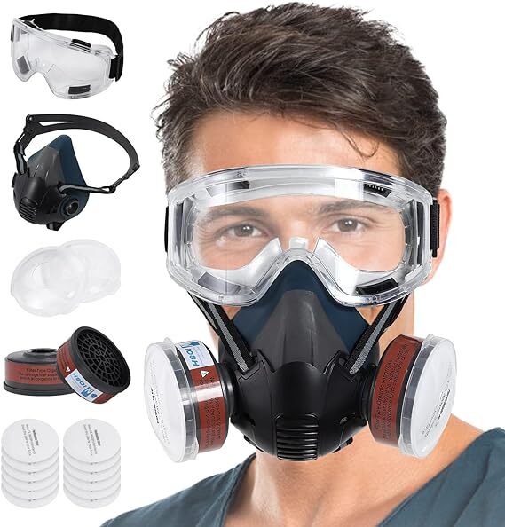 Reusable Respirators mask Half Facepiece Cover Paint Respirator with Filters Against Dust