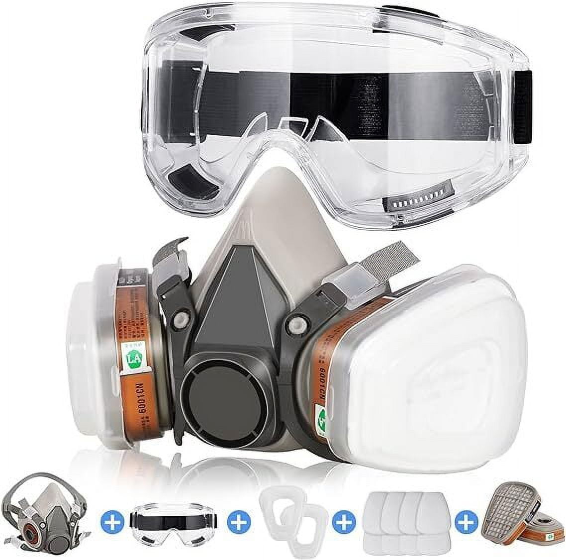 Respirator Mask with Filters Chemical Gas Dust Masks Goggles for Painting Spraying Sanding