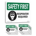 thumbnail image 1 of Respirator Required With Symbol OSHA SAFETY FIRST Rigid Plastic Sign 14 Inch x 10 Inch - 10 Pack, 1 of 8