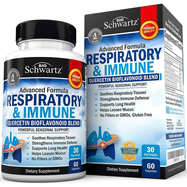 Respiratory & Immune Lung Support Supplement with Quercetin, Vitamin D