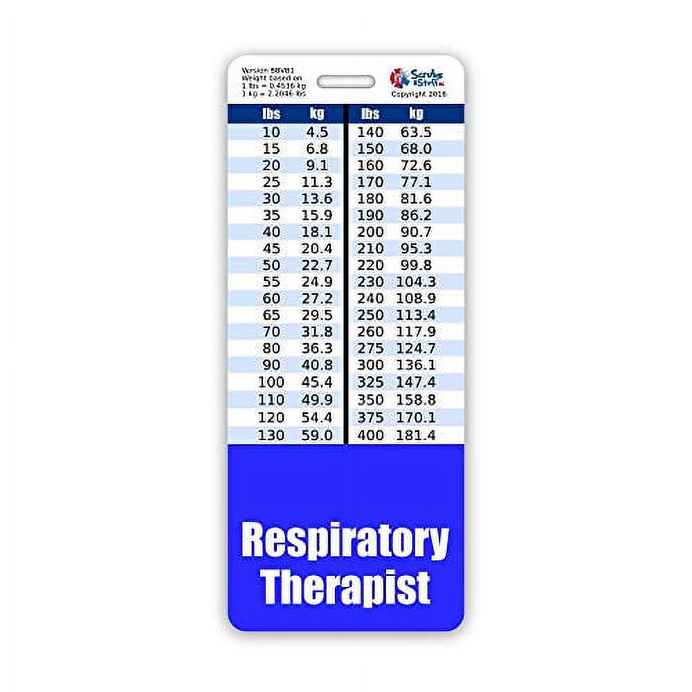 Respiratory Therapist Badge Vertical W/Height & Weight Conversion