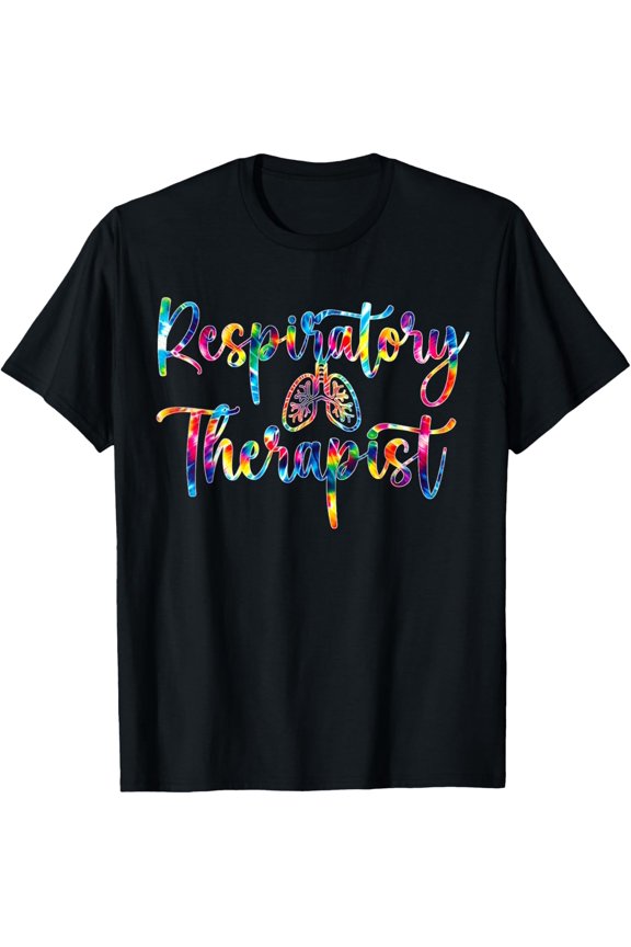 Respiratory Therapist Colorful Tie Dye Lungs RT Medical T-Shirt