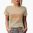 thumbnail image 1 of Respiratory Therapist, Medical Professional Themed, Groovy Retro Wavy Text Merch Gift, Tan T-Shirt, Small, 1 of 5