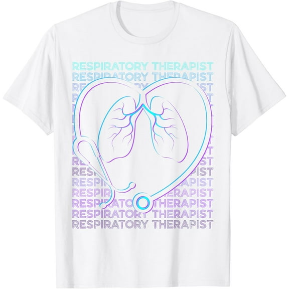 Respiratory Therapist Respiratory Therapy Retro T-Shirt100% pure cotton white short-sleeved T-shirts for men and women