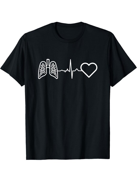 Respiratory Therapy Heartbeat - Respiratory Therapist Gift T-ShirtMen and women, Black T-shirt, size: Extra large