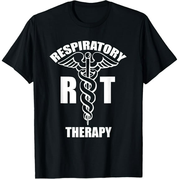 Respiratory Therapy RT Therapist RT Caduceus Medical Symbol T-Shirt100%Cotton