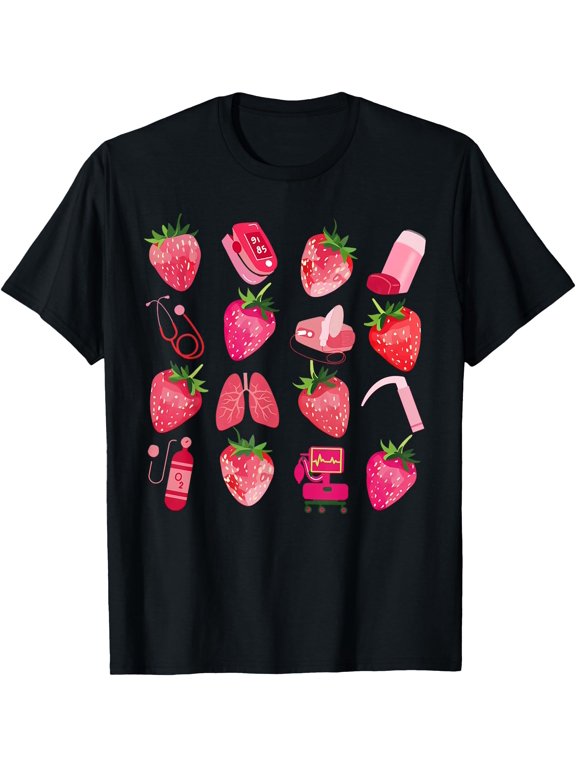 Respiratory Therapy Strawberry Pulmonology Lung Doctor RT T-Shirt, Unisex T-Shirt