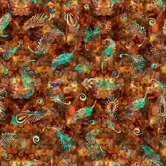 Resplendent Feathers Cotton Fabric (Yard)