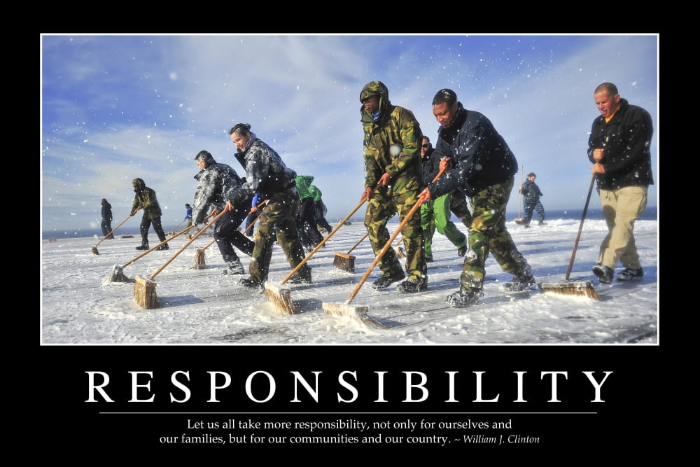 Responsibility Inspirational Quote and Motivational Poster Canvas Art - Stocktrek Images (34 x 23)