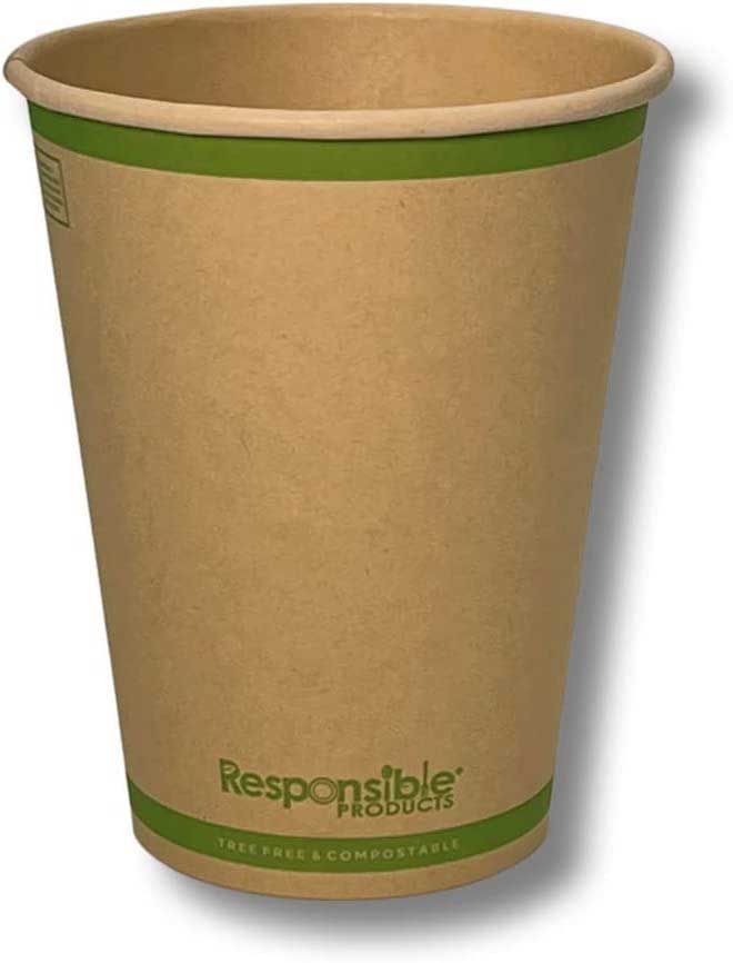 Responsible Products 12 oz Paper Hot Cups, Tree-Less™ Compostable Paper ...