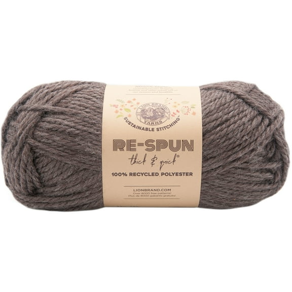 Lion Brand Yarn Re-Spun T&Q Espresso 843-126P Recycled Super Bulky 223yd 12oz Yarn