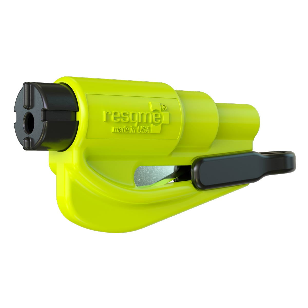 Resqme, The Original Emergency Keychain Car Escape Tool, 2-in-1 Seatbelt Cutter and Window Breaker, Neon Yellow