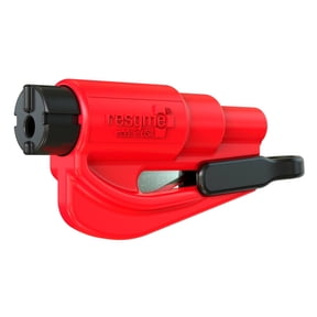 Resqme The Original Emergency Keychain Car Escape Tool, 2-in-1 Seatbelt Cutter and Window Breaker, Window Punch, Red