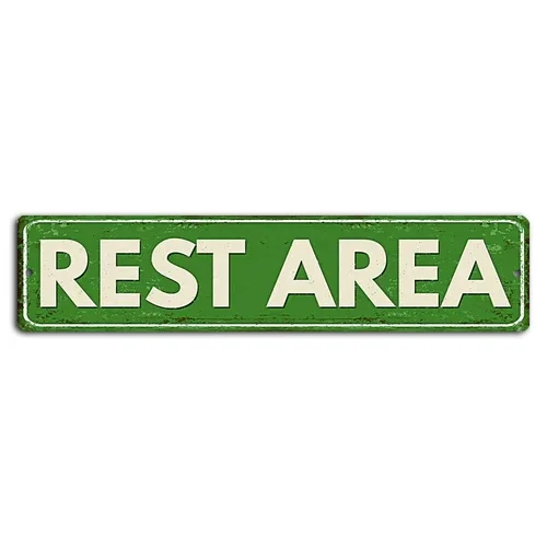 Rest Area Rustic Green Street Sign For Home Or Garden Decor 18X4