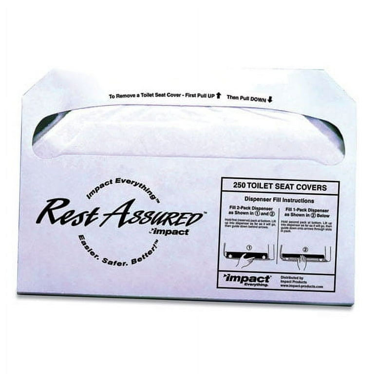 Rest Assured Seat Covers, 14.25 x 16.85, White, 250/Pack, 20 Packs/Carton Rest Assured Seat Covers, 14.25 x 16.85, White, 250/Pack, 20 Packs/Carton