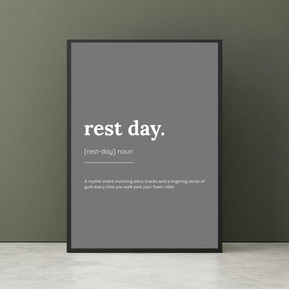 Rest Day Definition Minimalist Gym Portrait Decor Unframed Paper Print