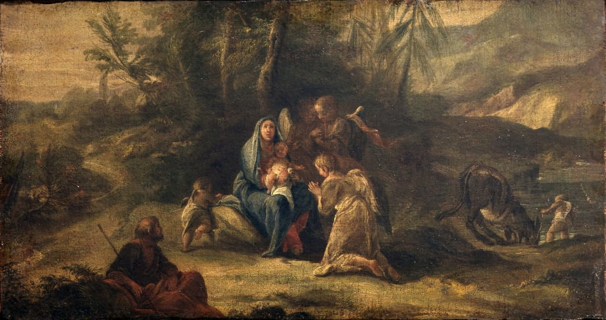 Rest During The Flight To Egypt Canvas Art - (24 x 18)