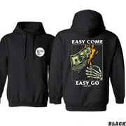 COLORFORLIFE_TEE Rest Easy Hoodie - Easy Come Easy Go Skeleton Design, Ideal for Casual Wear