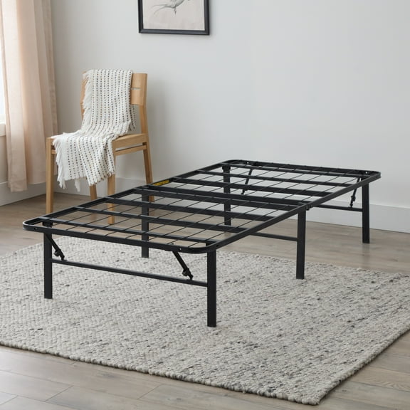 Rest Haven 14" Black Steel Platform Bed Frame, Twin