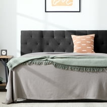 Rest Haven Eugene Diamond Tufted Upholstered Headboard, Twin/Twin XL, Charcoal