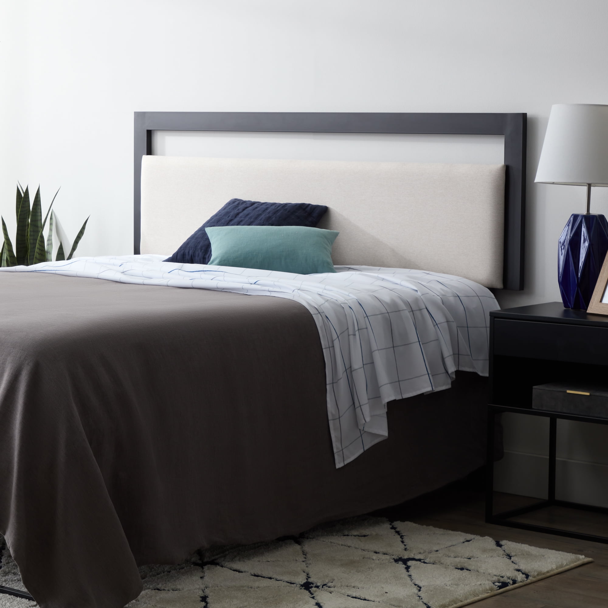Rest Haven Hampton Open Top Upholstered Headboard, King, Oat