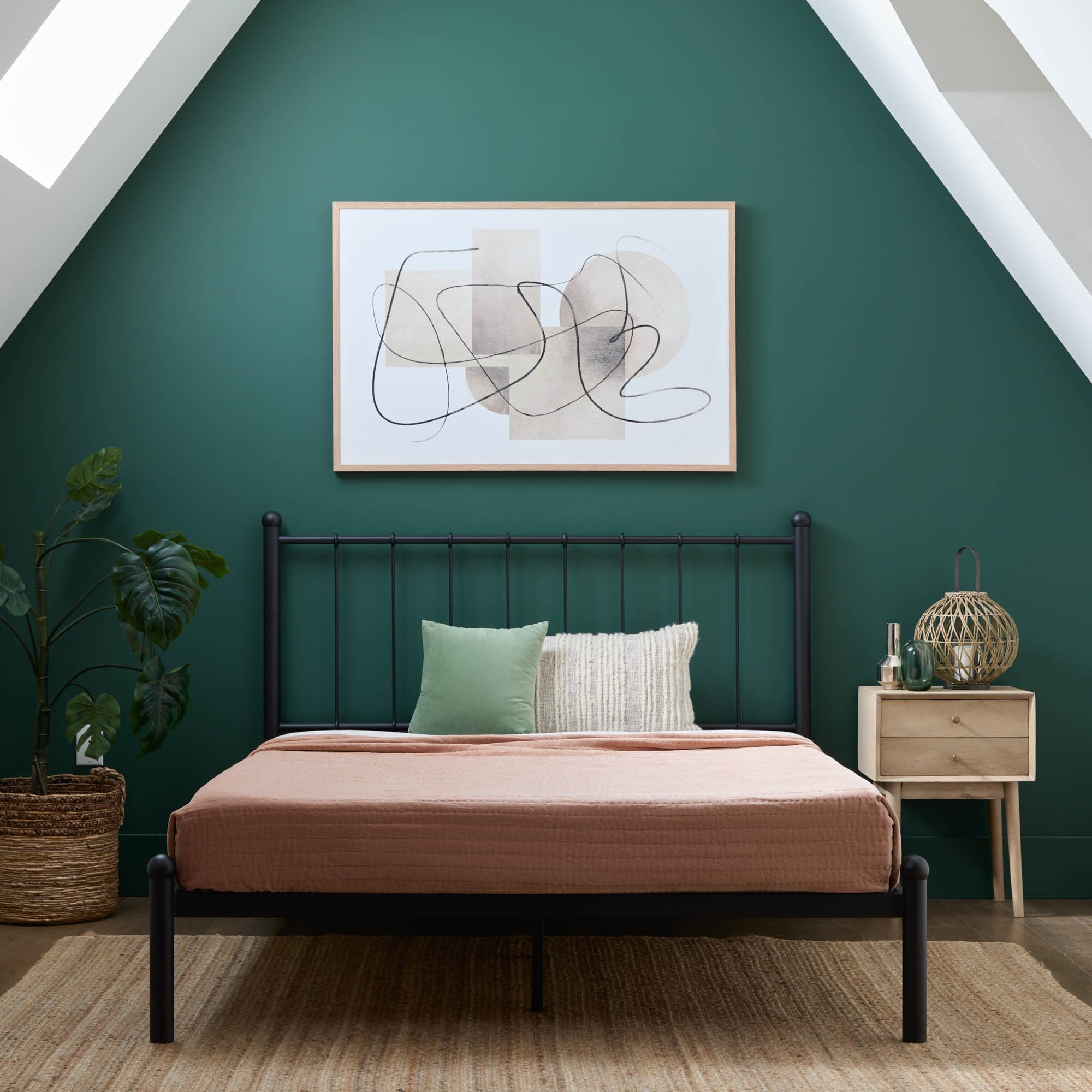 Rest Haven Lancaster Metal King Platform Bed, Black