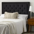 thumbnail image 1 of Rest Haven Medford Rectangle Upholstered Headboard with Diamond Tufting, Full, Black, 1 of 12