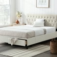 thumbnail image 1 of Rest Haven Nampa Upholstered Bed with Drawers, Queen, Cream, 1 of 10