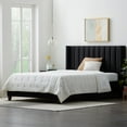 thumbnail image 1 of Rest Haven Odessa Tufted Upholstered Wingback Platform Bed, Cal King, Black, 1 of 12