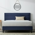 thumbnail image 1 of Rest Haven Renton Upholstered Channeled Platform Bed, Queen, Blue, 1 of 13