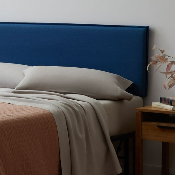 Rest Haven Savannah Pillow Upholstered Headboard, King, Navy