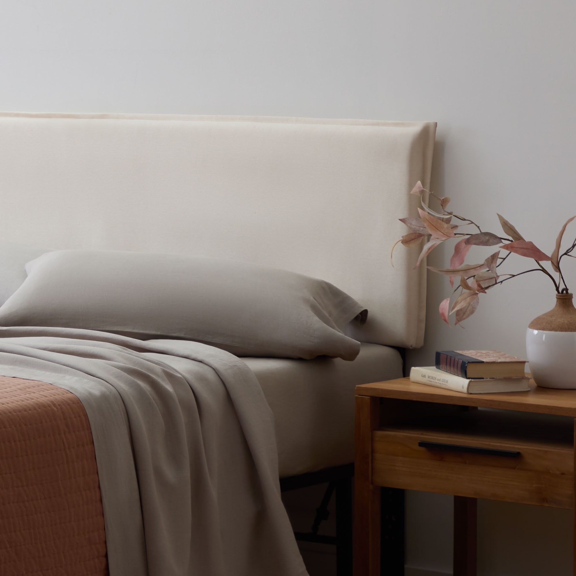 Rest Haven Savannah Pillow Upholstered Headboard Twin Ivory