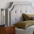 thumbnail image 1 of Rest Haven Scallop Edged Upholstered Headboard, Queen, Gray, 1 of 8