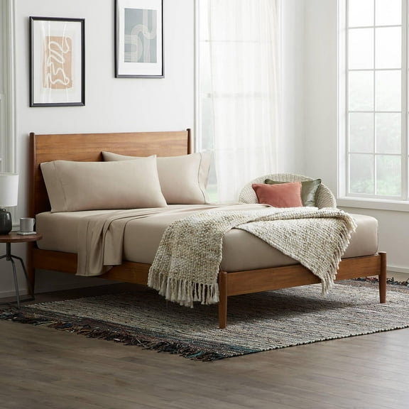 Rest Haven Soft and Breathable TENCEL Sheet Set- Split King, Beige