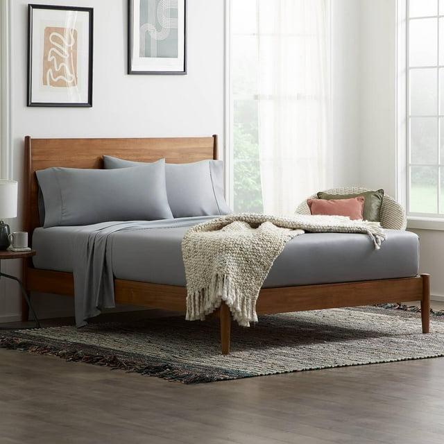 Rest Haven Soft and Breathable TENCEL Sheet Set- Split Queen, Gray