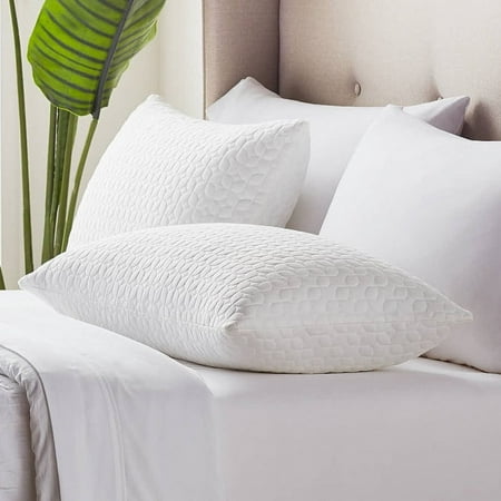 Rest Haven Ultra Plush Bed Pillow with Shredded Foam and Customizable Loft, King, 2 Pack