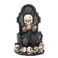 thumbnail image 1 of Rest In Peace Skull Tombstone Graveyard Backflow Incense Burner Aroma Scent Statue, 1 of 1