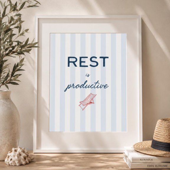 Rest Is Productive Wall Art Print, Unframed Paper Poster 8x10in