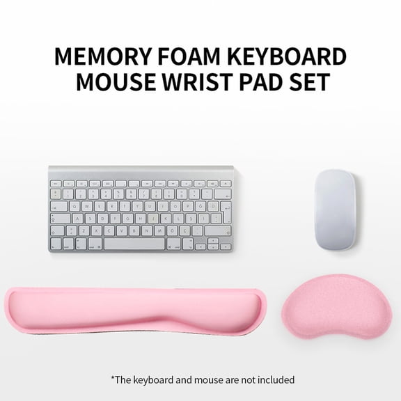 Rest Memory Foam Keyboard Mouse Wrist Pad Set Office Gaming Keyboard Mouse Wrist Pads With  Fabric Anti-slip Base Pink