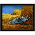thumbnail image 1 of Rest Work (after Millet) 34x28 Large Black Ornate Wood Framed Canvas Art by Vincent van Gogh, 1 of 2