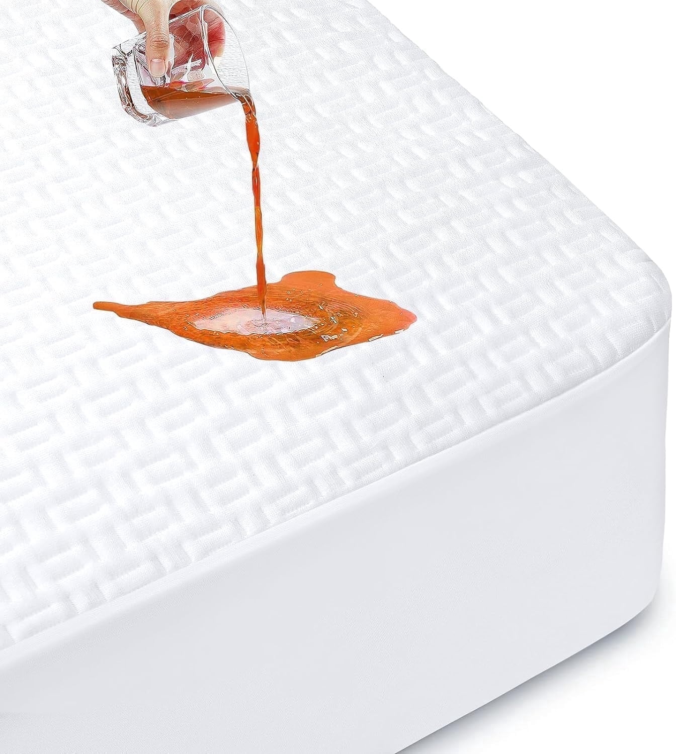 RestGuard 100% Waterproof King Mattress Protector, Breathable Cooling Bamboo 3D Air Fabric Mattress Cover, Soft Noiseless Bed Cover, Machine Washable, 8-21'' Deep Pocket
