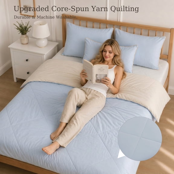RestTwill Cooling Comforter Queen Size - Reversible Dual-Sided Q-Max 0.4 Nylon PE Summer Cooling Blanket with Breathable Lyocell Sorona Fill for Hot Sleepers Night Sweats, Grey