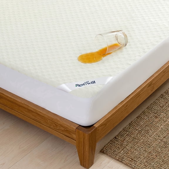 RestTwill Waterproof Mattress Protector Blended with 50% Organic Cotton & 50% Viscose from Bamboo Soft Noiseless, Twin