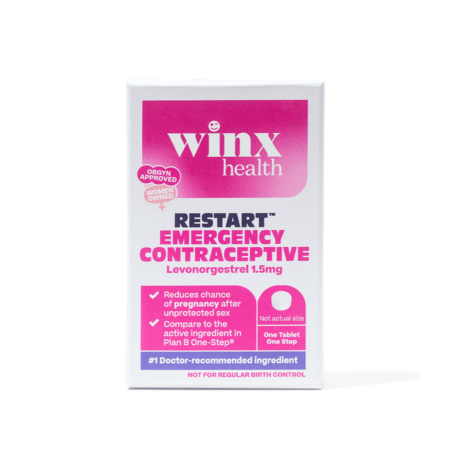 Restart Emergency Contraceptive Morning After Pill, Plan B Alternative, 1.5 mg Levonorgestrel, Single Tablet