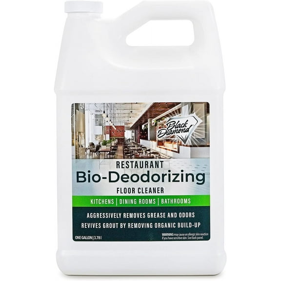 Restaurant Bio-Deodorizing Floor Cleaner - Heavy Duty Commercial Concentrated Enzyme Degreaser and Odor Eliminator for Mopping Tile, Laminate, Hardwood & More