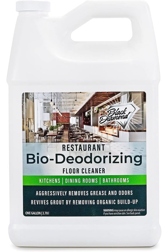 Restaurant Bio-Deodorizing Floor Cleaner - Heavy Duty Commercial Concentrated Enzyme Degreaser and Odor Eliminator for Mopping Tile, Laminate, Hardwood & More