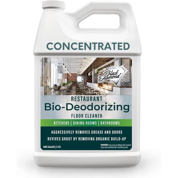 Restaurant Bio-Deodorizing Floor Cleaner - Heavy Duty Commercial Concentrated Enzyme Degreaser and Odor Eliminator for Mopping Tile, Laminate, Hardwood & More