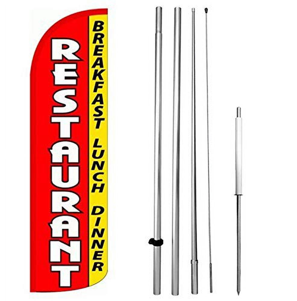 Restaurant Breakfast Lunch Dinner Windless Feather Swooper Flag Banner ...