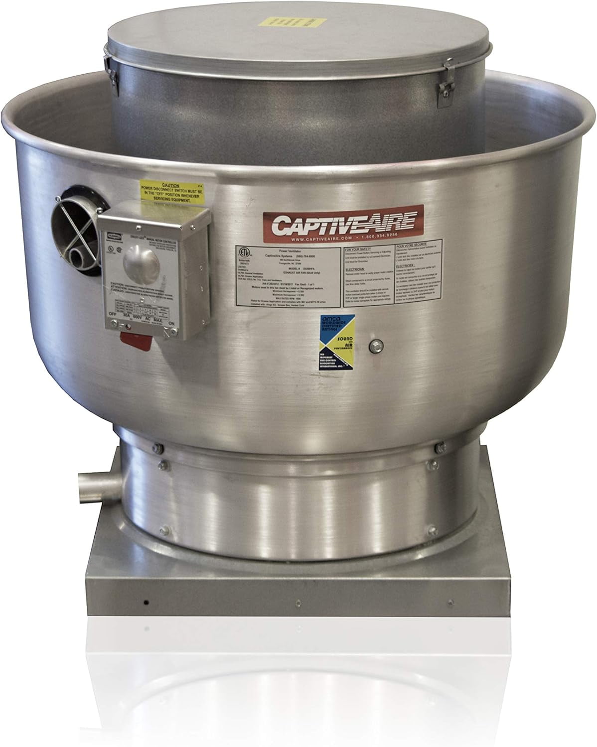 Restaurant Canopy Hood Grease Rated Exhaust Fan- High Speed Direct ...